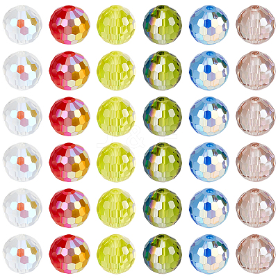 96Pcs 6 Colors AB Color Plated Glass Beads EGLA-PA0001-41-1