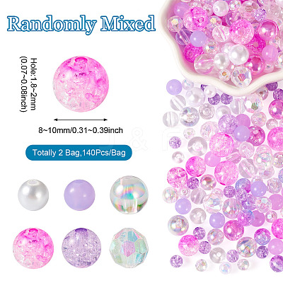 Transparent & Opaque Acrylic Bead OACR-TAC0002-08F-1