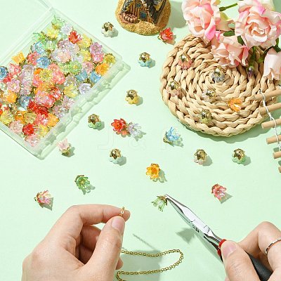 90Pcs 9 Colors Acrylic Pendants OACR-CJ0002-58-1