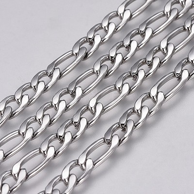 Tarnish Resistant 304 Stainless Steel Figaro Chains CHS-G005-C-04P-1