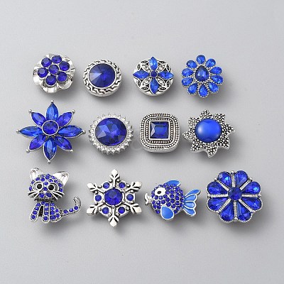 Alloy Rhinestone Snap Buttons DIY-WH0449-39-1