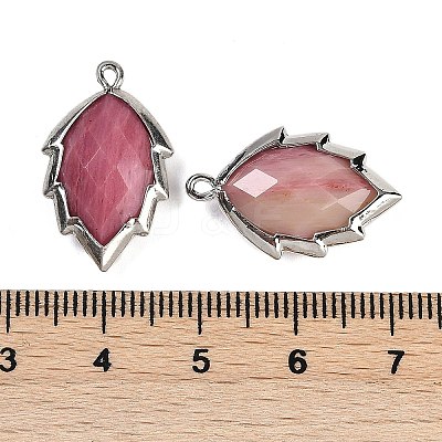 Natural & Synthetic Mixed Gemstone Faceted Leaf Pendants G-I375-04P-1