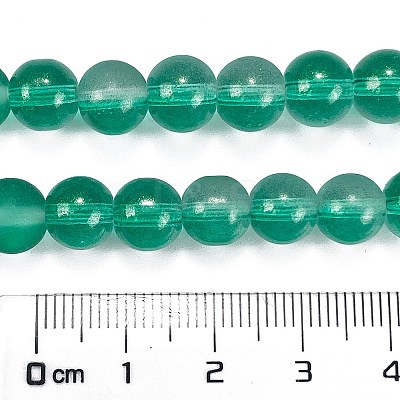 Frosted Transparent Glass Bead Strands X1-GLAA-P065-8mm-14-1