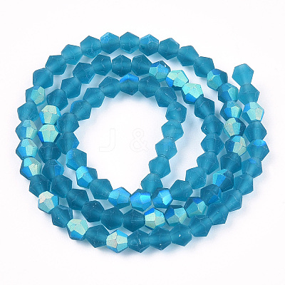 Imitate Austrian Crystal Bicone Frosted Glass Beads Strands LS-GLAA-F029-TM3mm-A01-1