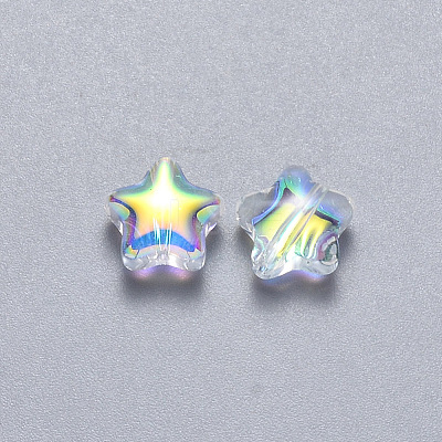 Transparent Spray Painted Glass Beads LS-GLAA-R211-04-G05-1