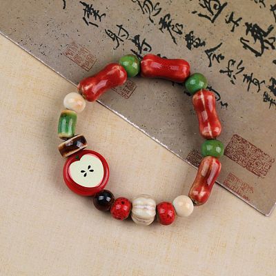Handmade Porcelain Beaded Stretch Bracelets FS-WG33B94-03-1