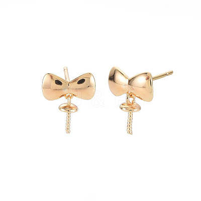 Brass Stud Earring Findings KK-S364-044-1