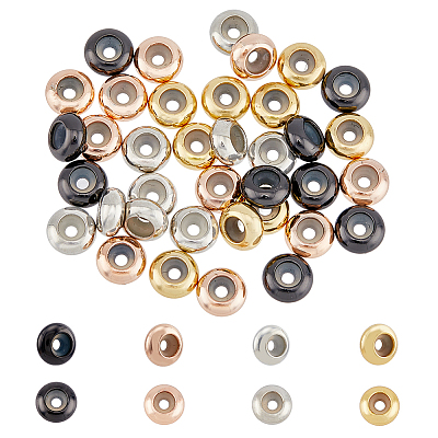 40Pcs 4 Colors Brass Beads KK-FH0006-49A-1