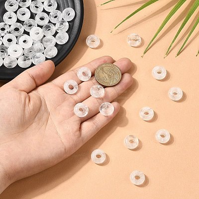 Natural Quartz Crystal European Large Hole Beads X-G-Q442-22-1