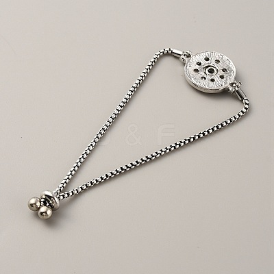 Alloy Interchangeable Snap Link Slider Bracelet Settings with Box Chains BJEW-WH0014-005C-1