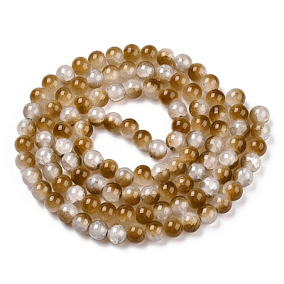 Crackle Baking Paint Imitation Jade Glass Beads Strands DGLA-T003-10mm-09-1