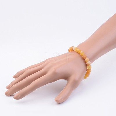 Natural Weathered Agate Stretch Beads Bracelets X-BJEW-JB02513-02-1