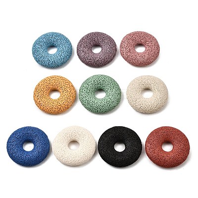 Natural Lava Rock Disc Big Pendants G-M203-M-01-1