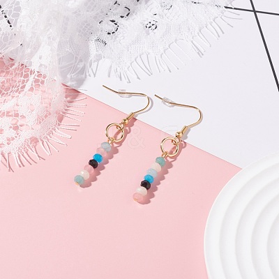 Natural & Synthetic Mixed Stone Beads Dangle Earrings EJEW-JE04709-1