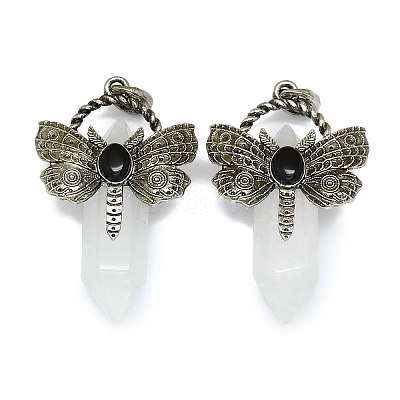 Natural Quartz Crystal Faceted Pointed Bullet Big Pendants G-Q165-01AS-04-1