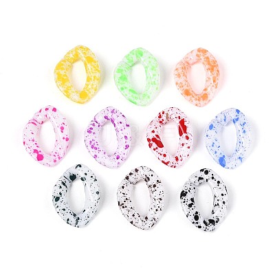 Spray Painted Opaque Acrylic Linking Rings SACR-T017-59M-A-1