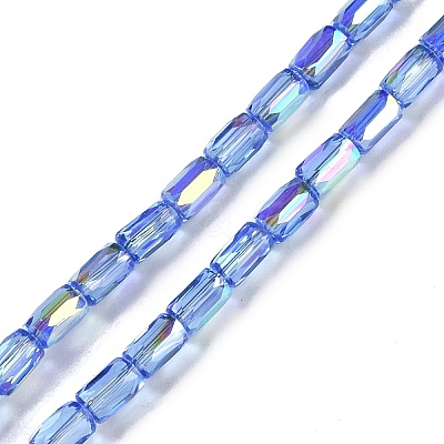Electroplate Glass Chevron Beads Strands GLAA-Q101-02A-AB03-1