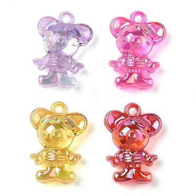 Electroplate Transparent UV Plating Acrylic Pendants OACR-I014-32-1
