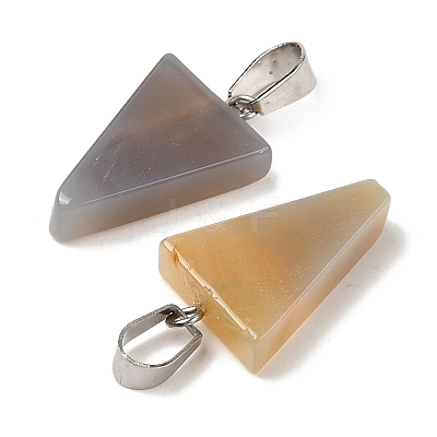 Natural Grey Agate Pendants G-B127-04P-08-1