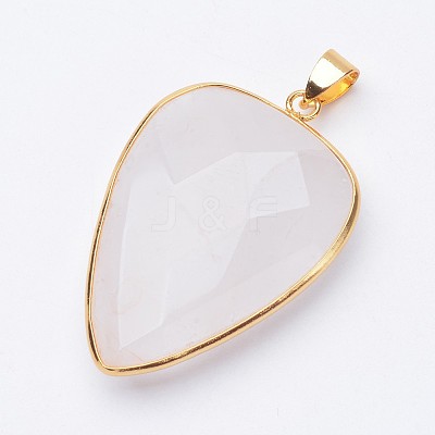 Faceted Natural Quartz Crystal Pendants X-G-F340-02C-1