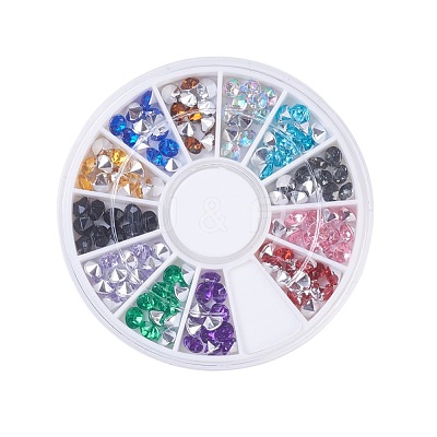 Imitation Taiwan Acrylic Rhinestone Pointed Back Cabochons OACR-X0006-11-4mm-B-1