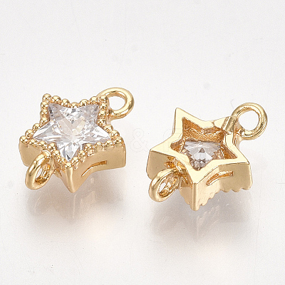 Brass Cubic Zirconia Links X-KK-S350-311-1