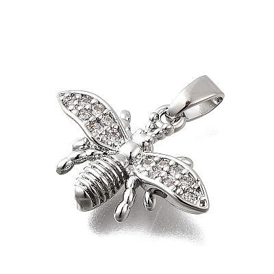 Brass Micro Pave Cubic Zirconia Pendants KK-P336-16C-P-1