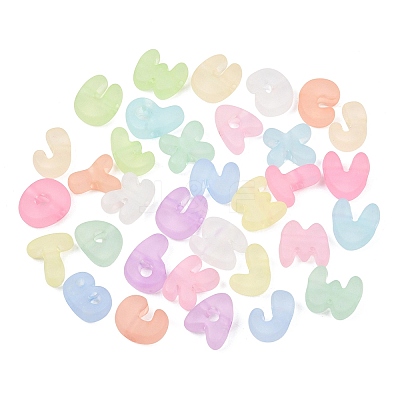 Frosted Transparent Acrylic European Beads AC-CBAE09B-07-1
