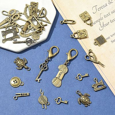 30Pcs Tibetan Style Alloy Pendants FIND-YW0008-70-1