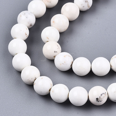 Natural Magnesite Beads Strands G-S373-003-6mm-1