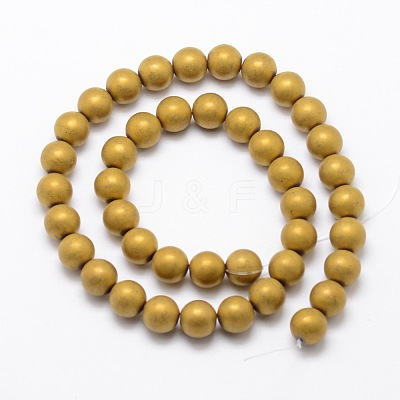 Electroplate Non-magnetic Synthetic Hematite Beads Strands G-R363-12mm-M-1