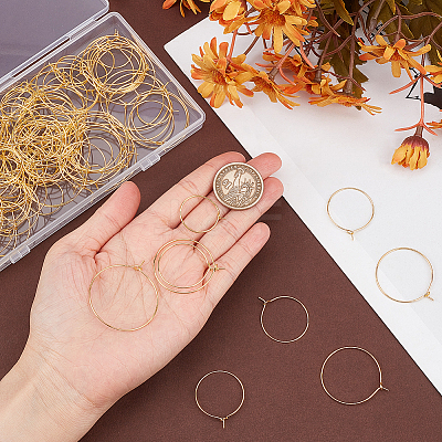 160Pcs 4 Style Brass Wine Glass Charm Rings KK-SP0001-33G-1
