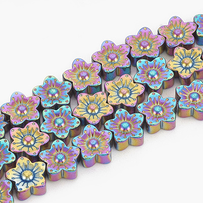 Electroplate Non-magnetic Synthetic Hematite Beads Strands X-G-T061-98D-1