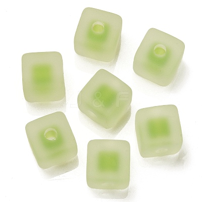 Frosted Acrylic European Beads OACR-G012-14G-1