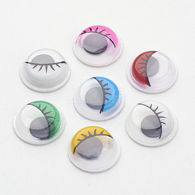 Plastic Wiggle Googly Eyes Buttons DIY Scrapbooking Crafts Toy Accessories with Label Paster on Back X-KY-S003B-10mm-M-1