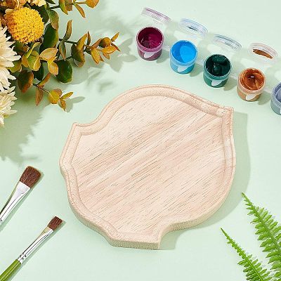 Special-shaped Rubber Wooden Base Display WOOD-WH0023-36-1
