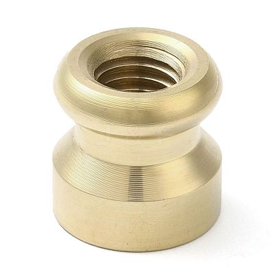 Golden Tone Round Wax Seal Brass Stamp Heads AJEW-M040-01G-E-1