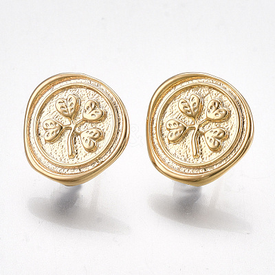 Brass Stud Earring Findings KK-T038-461G-1