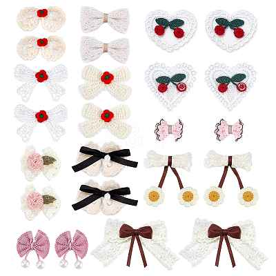 24Pcs 12 Styles Polyester Iron on Sew on Patches DIY-PH0038-32-1