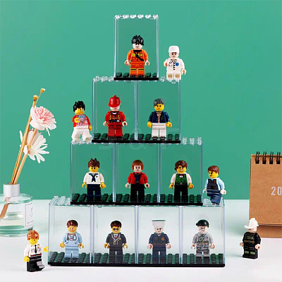 Transparent Plastic Minifigures Display Case LS-ODIS-WH0043-25-1