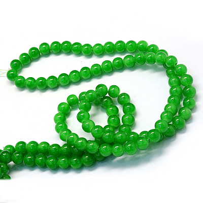 Baking Paint Imitation Jade Glass Round Bead Strands DGLA-Q021-4mm-10-1