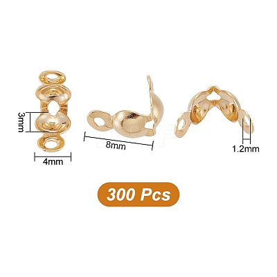 300Pcs 304 Stainless Steel Bead Tips STAS-UN0046-97-1