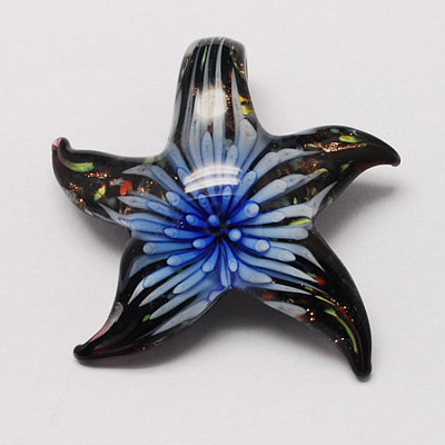 Handmade Gold Sand Lampwork Pendants LAMP-S076-B-1