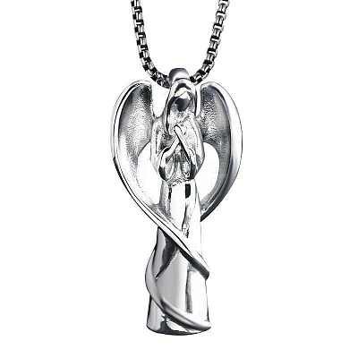 Angel Urn Ashes Pendant Necklace BOTT-PW0001-030S-1