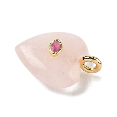 Natural Rose Quartz Pendants G-P585-03G-09-1