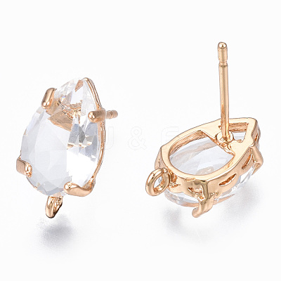 Brass Stud Earring Findings KK-S365-005-1