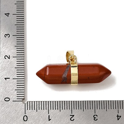 Natural Red Jasper Double Terminal Pointed Pendants G-NH0001-15G-09-1