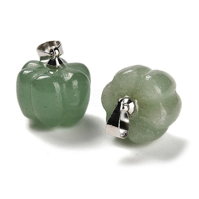 Natural Green Aventurine Pumpkin Charms G-K338-27P-06-1