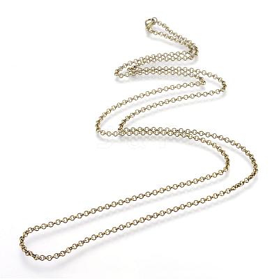 Iron Rolo Chains Necklace Making MAK-R015-60cm-AB-1