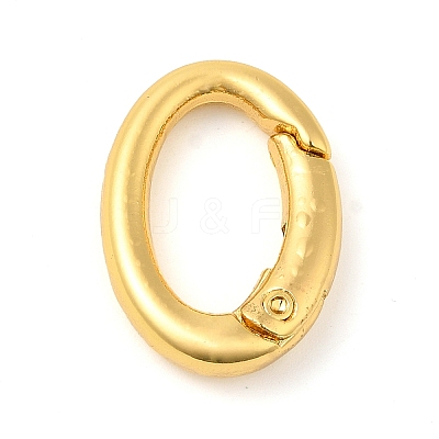 Rack Plating Brass Spring Gate Rings KK-Q781-12G-1